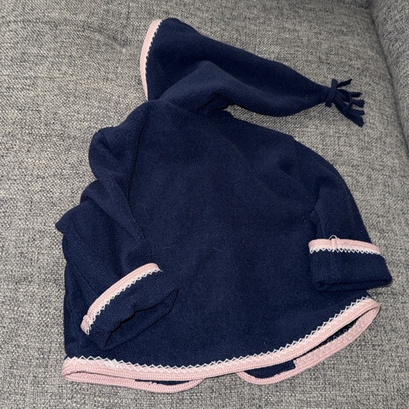 Hannah Andersson Baby Embroidered Fleece Jacket rainbow zipper front size 6-12 m - Picture 4 of 4